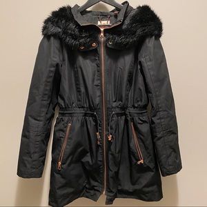 Ted Baker Parka with Black Faux Fur Hood
